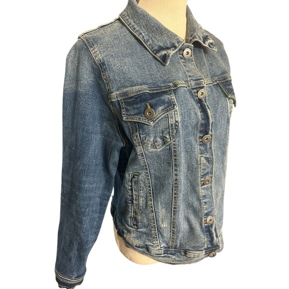 Torrid Denim Trucker Jean Jacket Womens Blue DIstressed Stretch Pockets Plus 00 - Picture 7 of 13